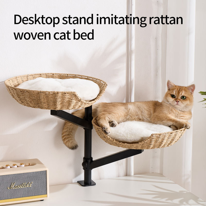 Desktop Adjustable Rotating Cat Hammock Pet Supplies Cat Sleeping Bed Clip Table Cat Climbing Frame Portable Cat Bed Furniture