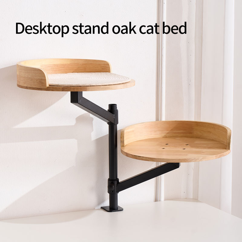 High Quality Portable Cat Bed Wooded Office Desk Rotating Leisure Sleeping Bed for Cats