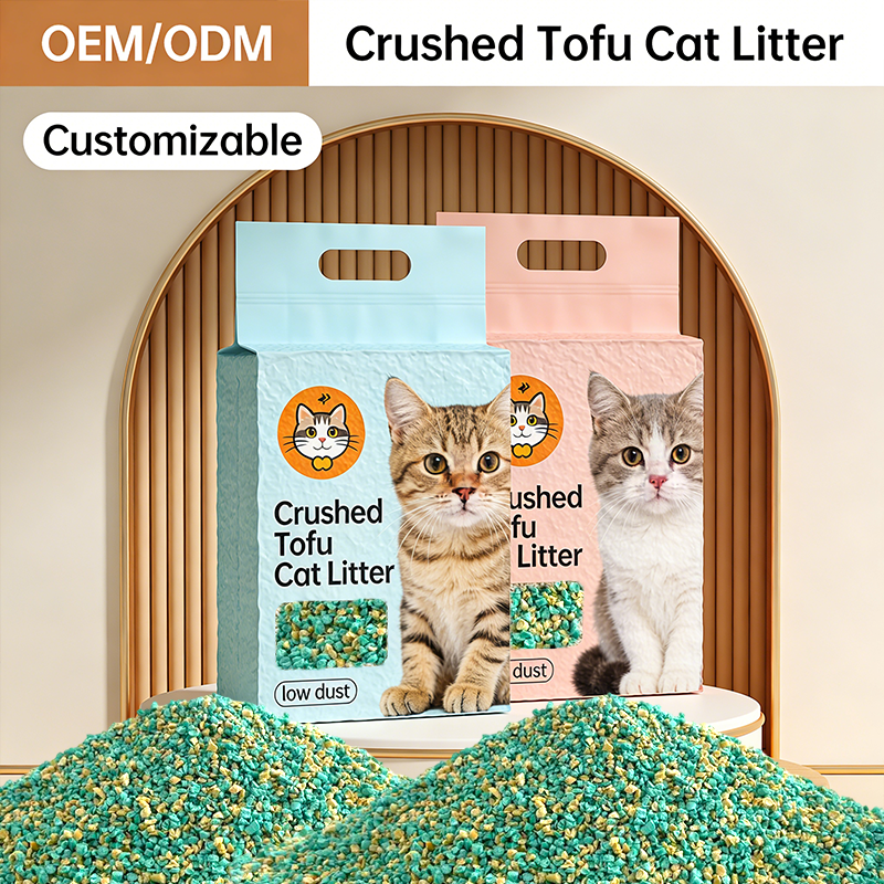 Directly Shipped From Manufacturer Eco-friendly Plant-based Crushed Tofu Cylindrical Cat Litter 2.5kg for Pets