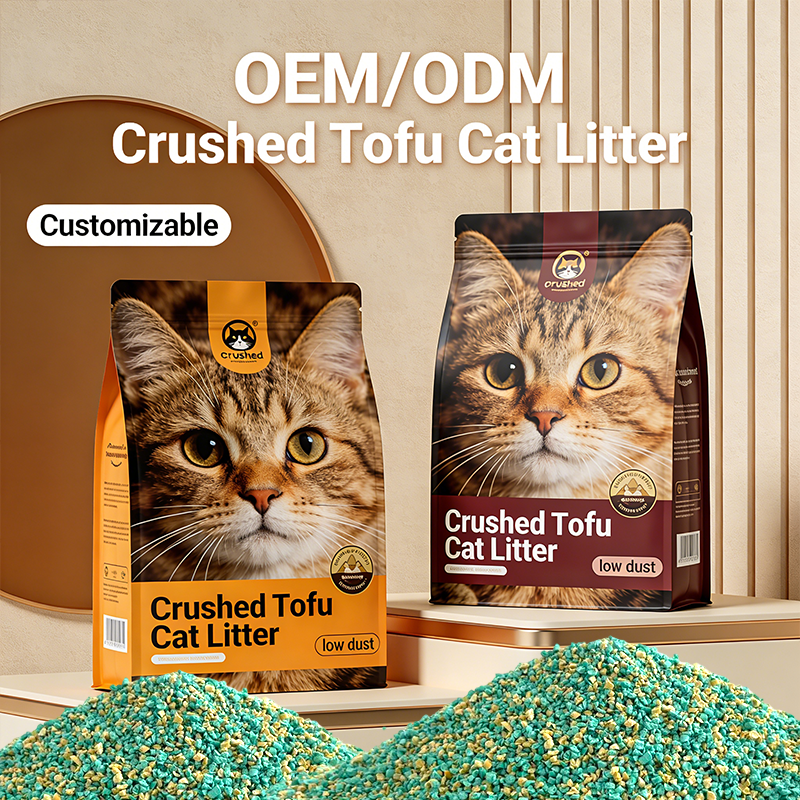 OEM ODM Factory Crushed Tofu Cat Sand Wholesales Quick Clumping Cat Litter Odour Control Crushed Tofu Cat Litter