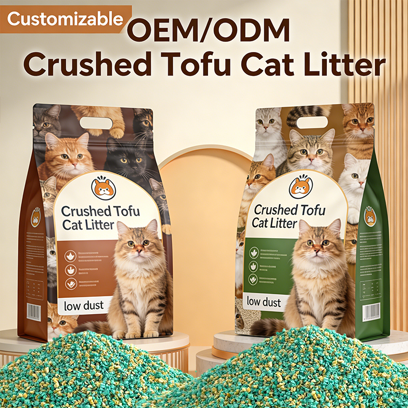 Eco-Friendly Flushable Starch Corn Tofu Cat Litter Clumping Dust-Free Highly Adsorbent Super Odor Control Stripe Crushed Shape