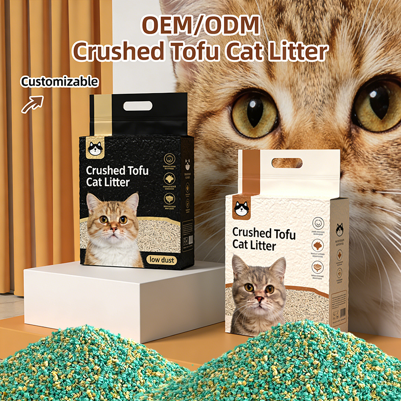100% Biodegradable Quick Clumping Crushed Tofu Cat Litter Dust Free Products China Supplier Manufacturers OEM/ODM