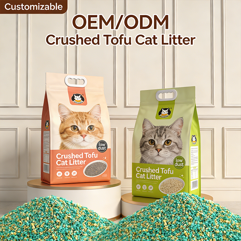 Manufacturers Plant Cat Sand High Quality Low Dust 6L Clumping Crushed Tofu Cat Litter Factory Wholesale