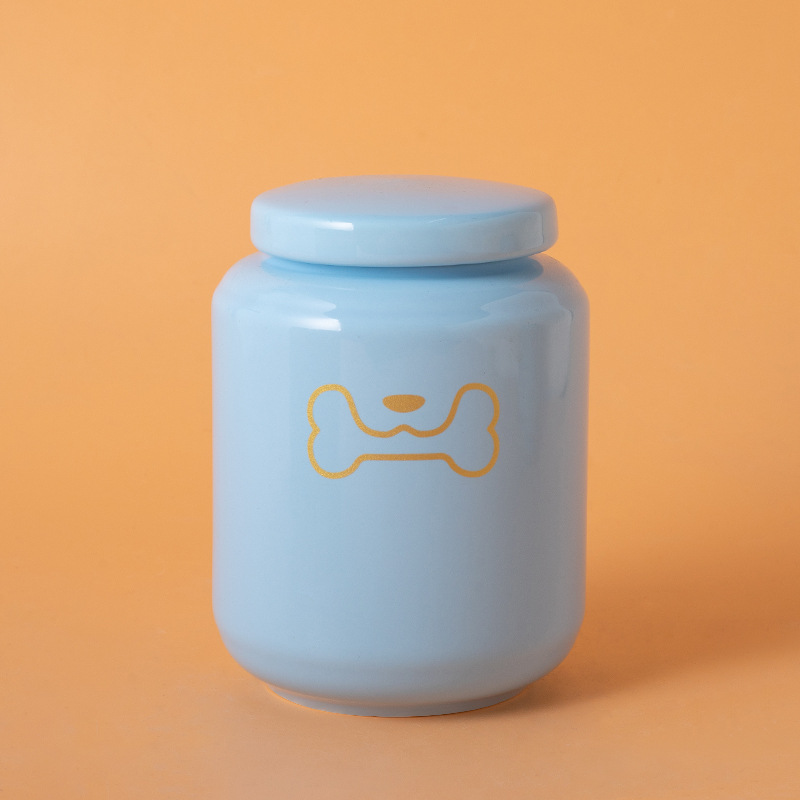  Blue Handmade Modern Ceramic Teardrop Shape Airtight Pet Urn Sealed Ash Jar Memorial Keepsake for Dogs Cats & More Pet Urn