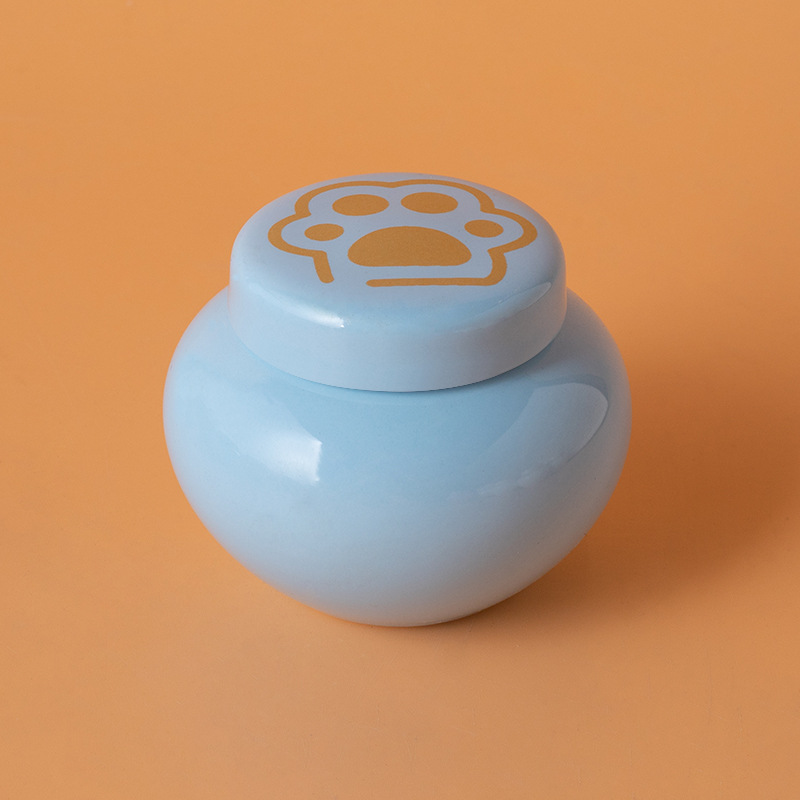 Customisable Logo Ceramic Pet Urn Cat Dog Pet Cremation Urn Pet Hair Sealed Storage Pet Passing Cremation Container Cat Urn