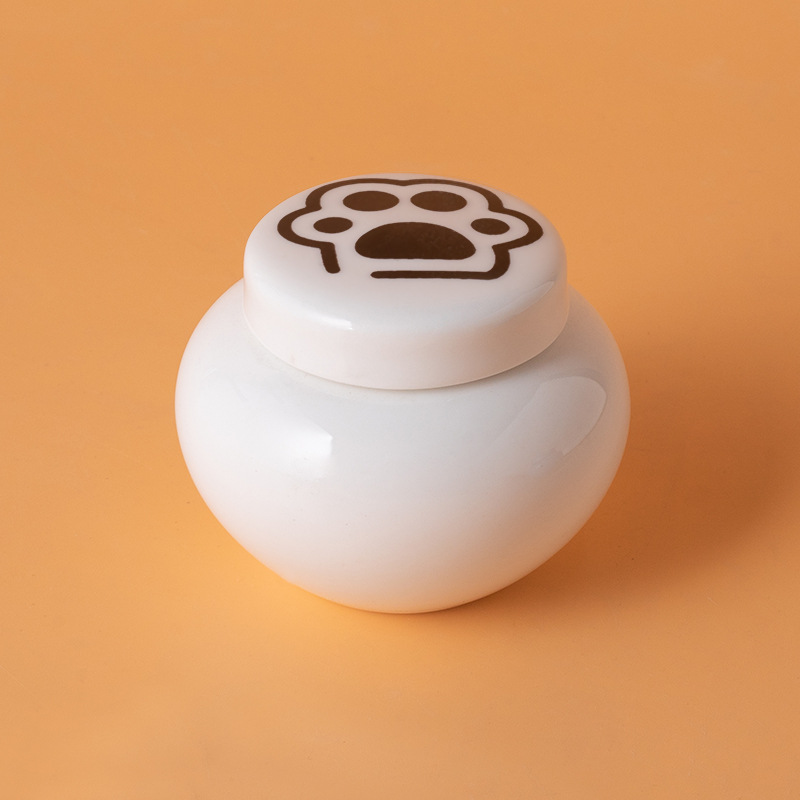 Pet Products Ceramic Pet Urn for Cats Dogs Handmade Sealed Ash Memorial Funeral Supplies for Pet Hair Collection