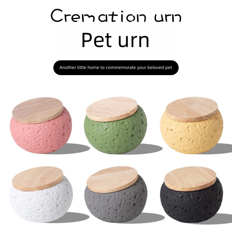 Pet Ashes Urn Morandi Series Round Stores Relics Cat Dog Pet Memorial Keepsake Pet Urn