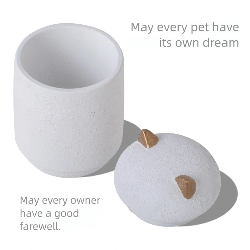 Eco-Friendly Ceramic Pet Urn Waterproof Memorial Urn for Cats and Dogs Personalized Biodegradable Funeral Casket
