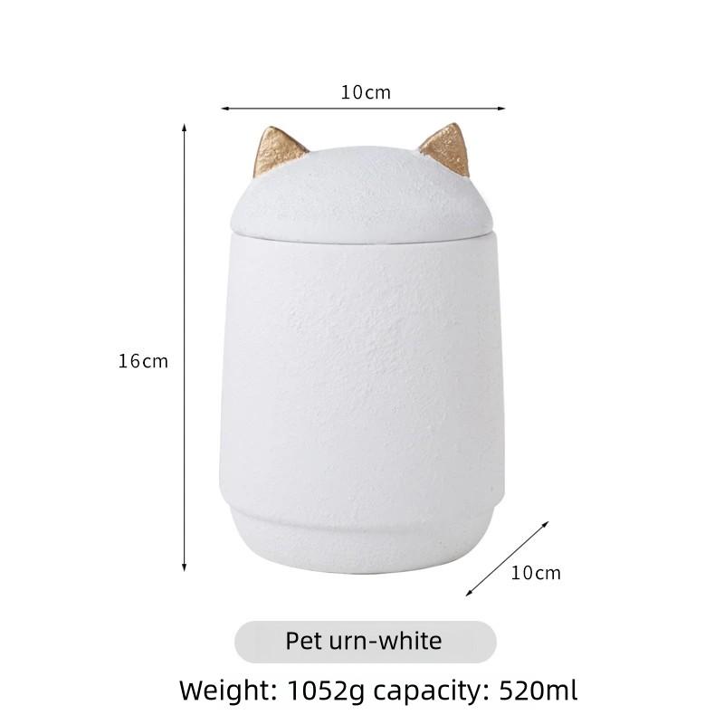 Modern Eco-Friendly Cement Memorial Pot for Cats & Dogs Pet Caskets Urns Animal Ashes Storage Funeral Supplies Pet Urn