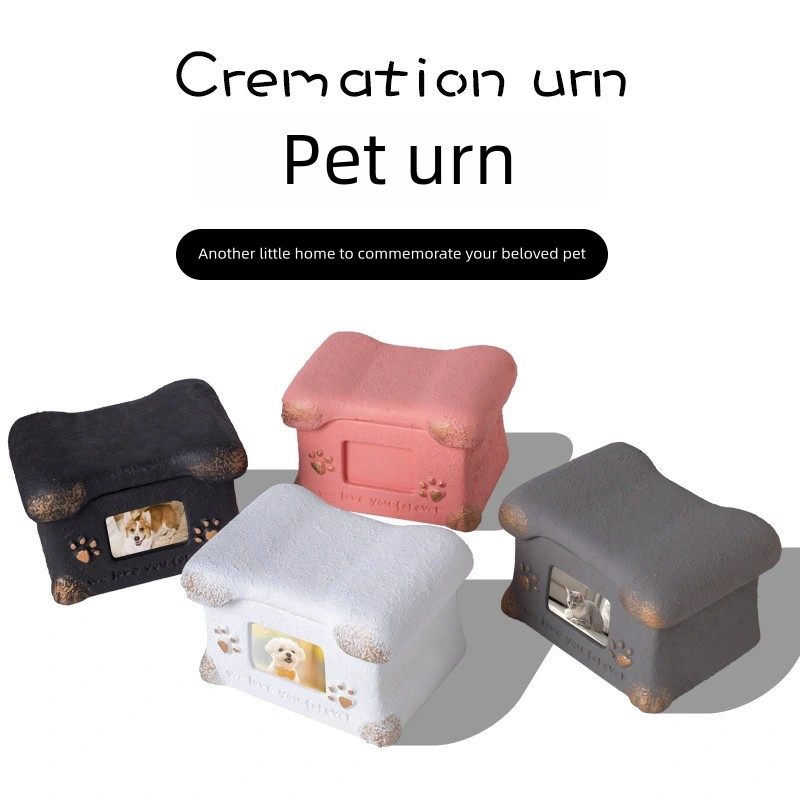 Handmade Bone-Shaped Angelic Pet Cremation Urns for Puppies & Cats Memorial Coffins & Funeral Urns