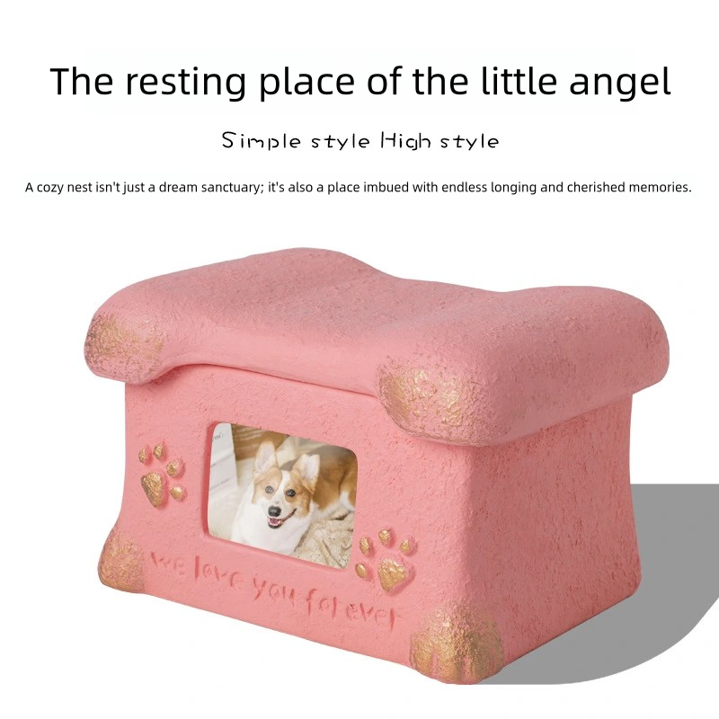 New Arrival High Quality Eco-Friendly Elegant Design Handmade Portland Cement Rectangle Pet Urn Memorial Keepsake for Pets
