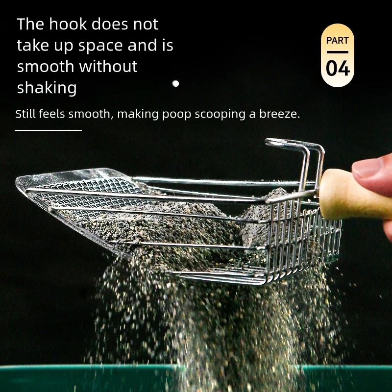 Two-in-One Stainless Steel Cat Litter & Poop Shovel Small Hole Metal Artifact with Tofu Material Cat Litter Scoop