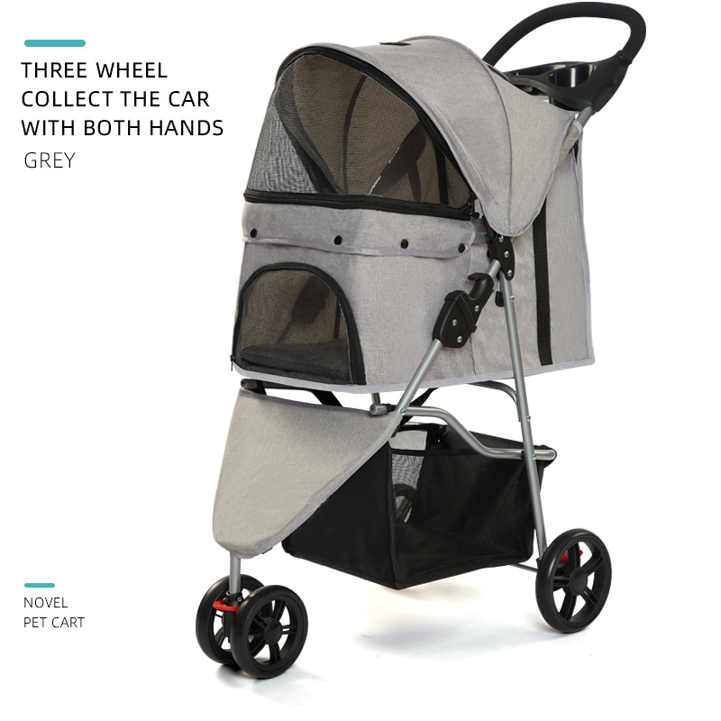 Hot-Selling Breathable Comfortable Convenient for Travel Foldable Thickened and Reinforced Dog Stroller Cat Stroller