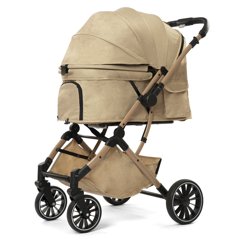 Wholesale Lightweight Portable Dog Stroller One-Second Folding Waterproof Pet Carrier Adjustable Detachable Comfortable 4-Wheel