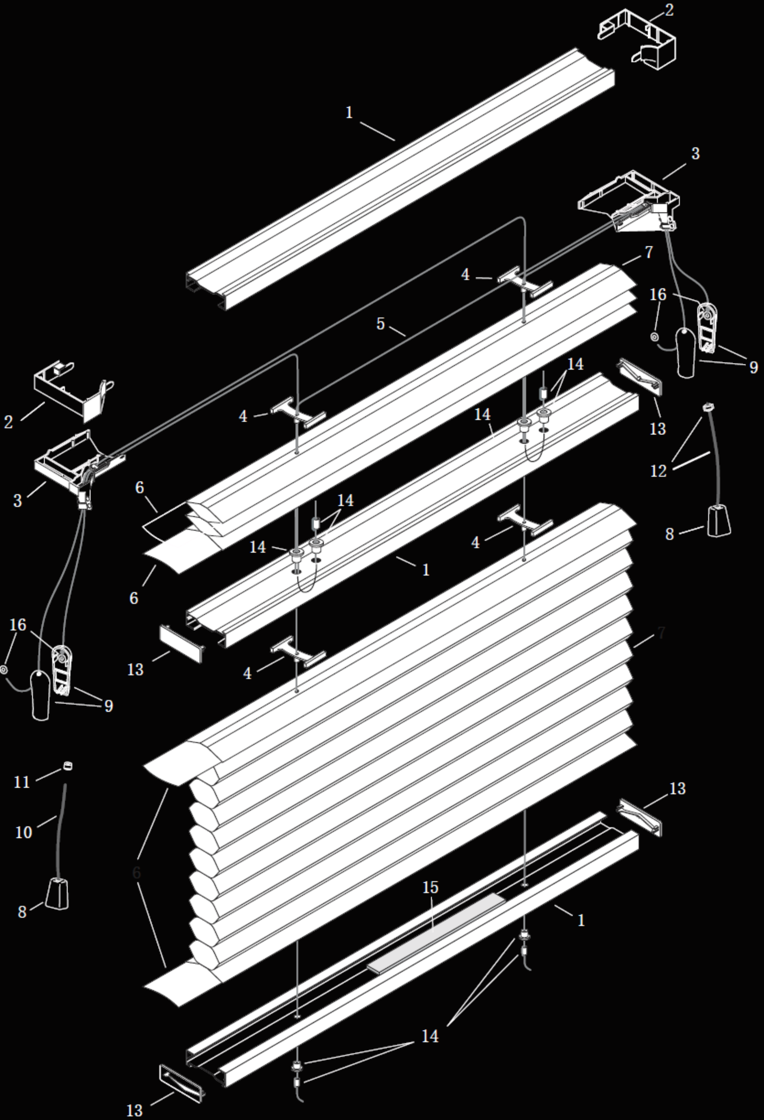 Corded Top-down Honeycomb Shades