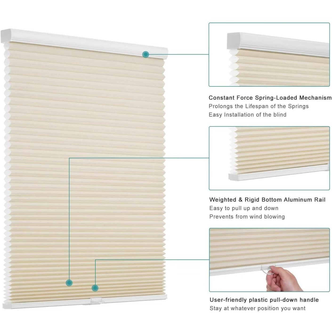 GRS 1.5-inch (38mm) Cordless Blackout Cellular Shades