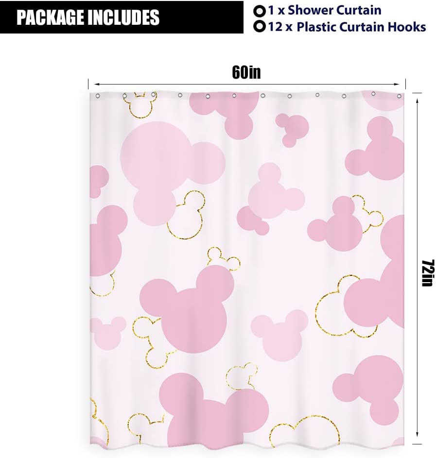 GRS Shower Curtain Pink Mouse