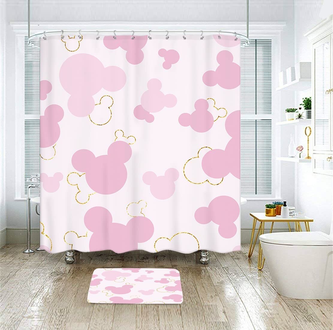 GRS Shower Curtain Pink Mouse