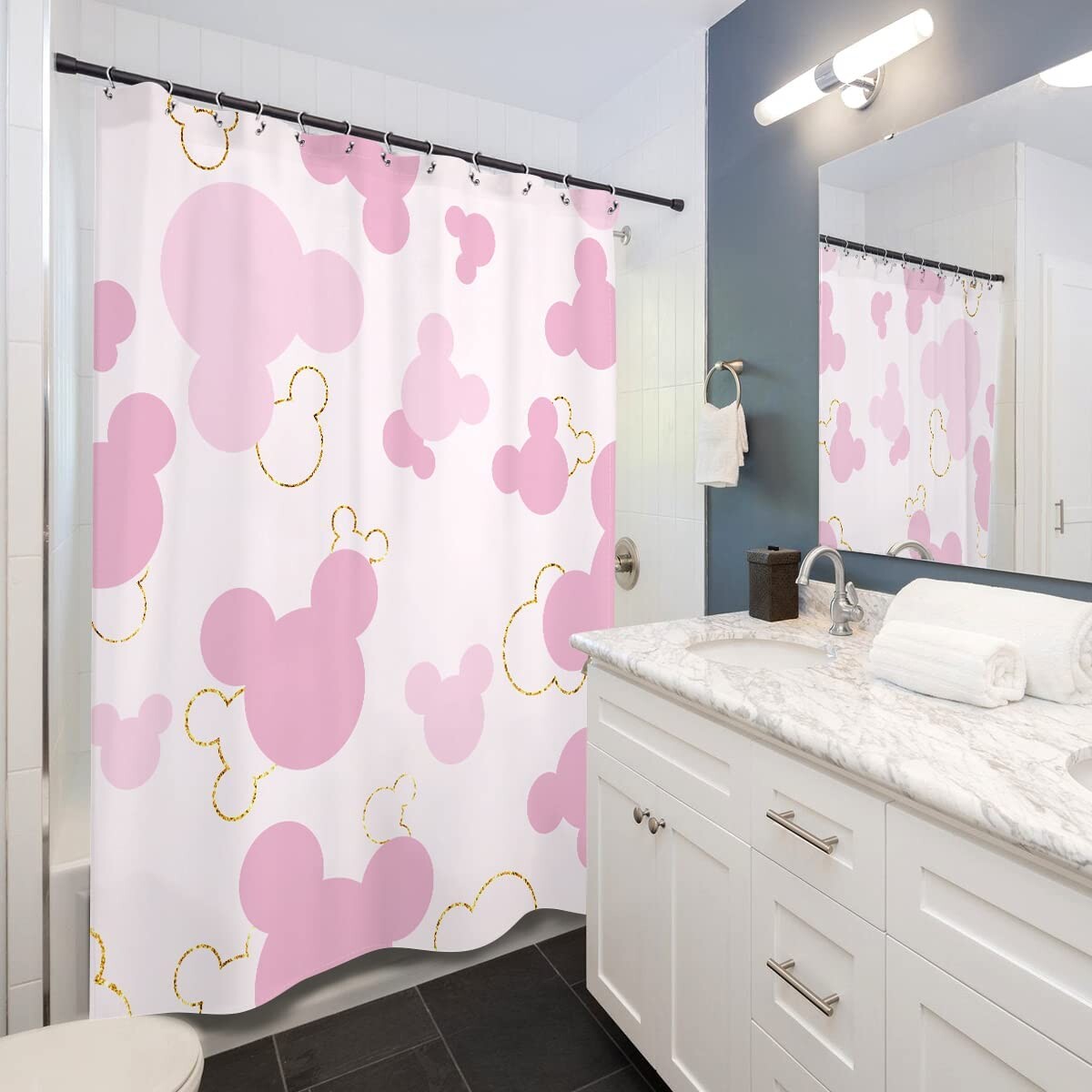 GRS Shower Curtain Pink Mouse
