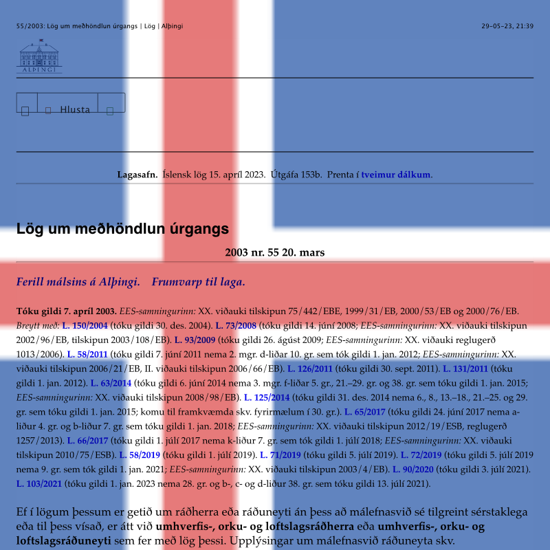 Iceland: Waste Management Act