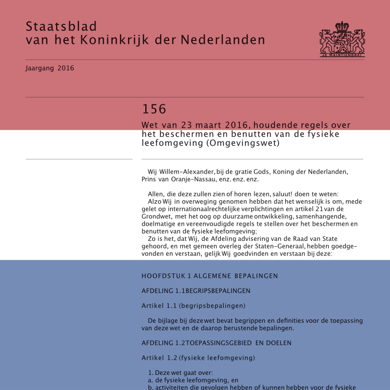 Omgevingswet: Environment Act of the Netherlands