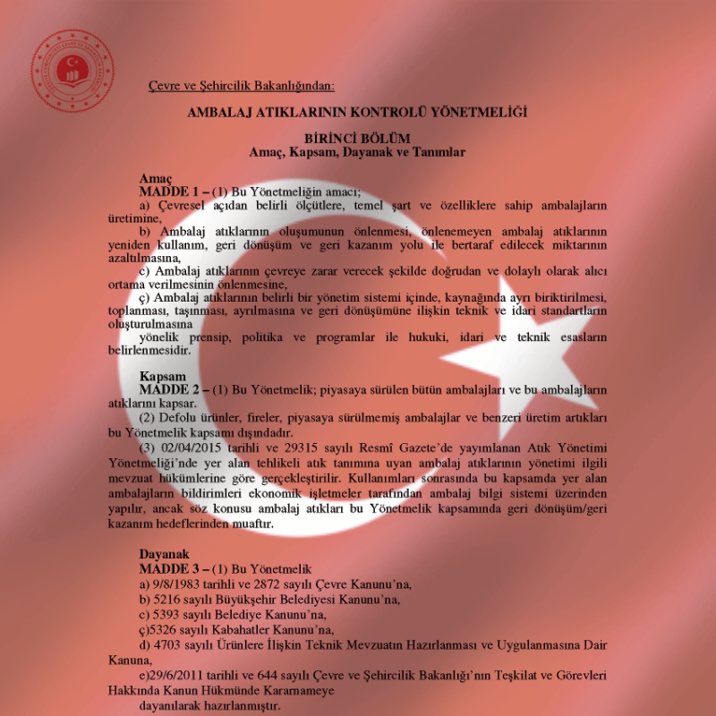 Ambalaj Atıklarının Kontrolü Yönetmeliği (Packaging Waste Control Regulation)