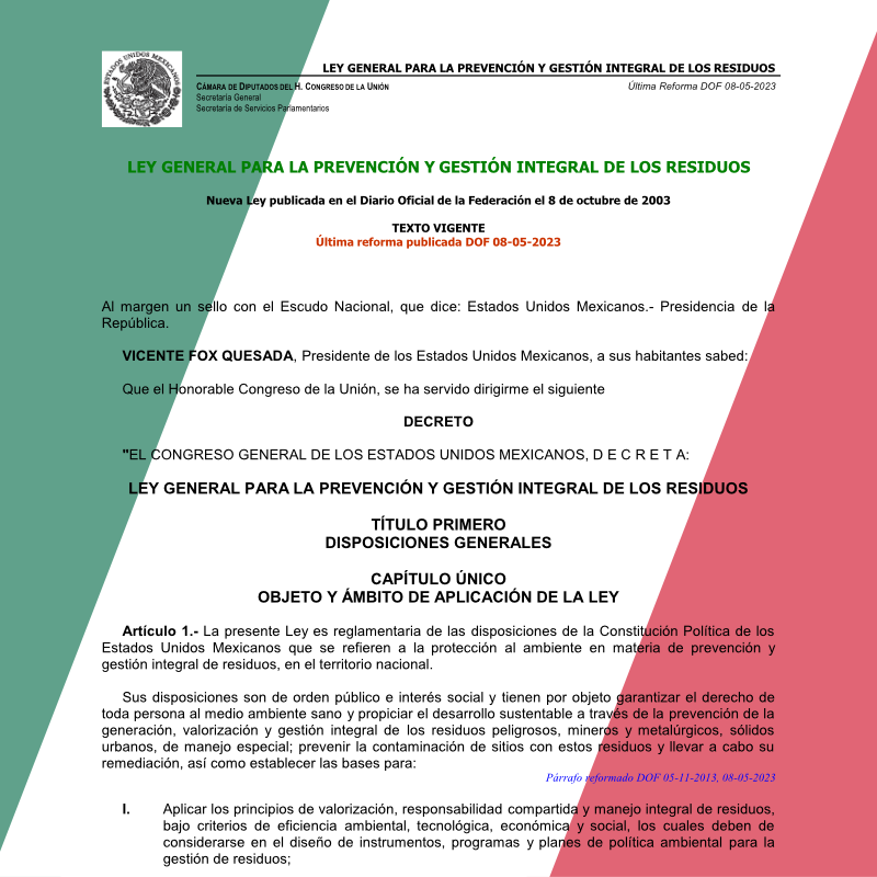 General Law for the Prevention and Integral Management of Waste in Mexico
