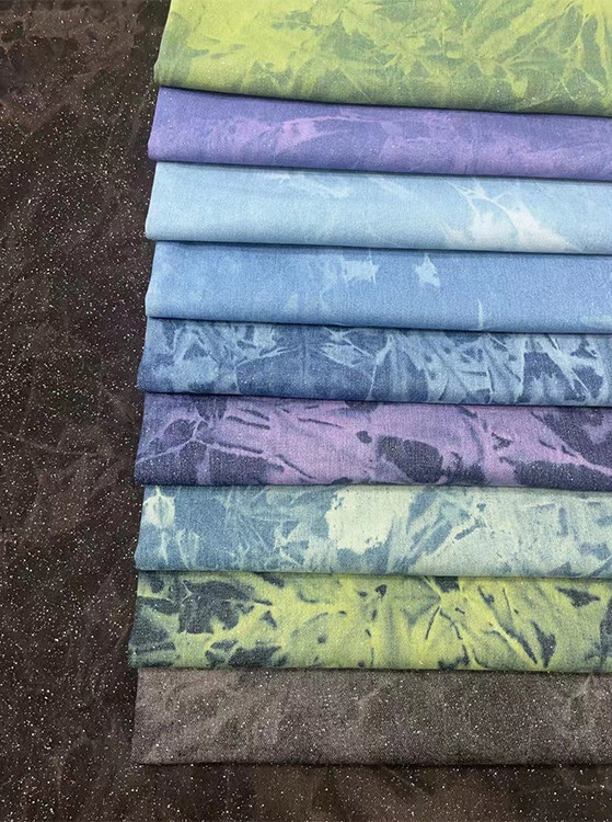 Yunfantex Print Denim Trousers Fabric Tie-dye Heavy Weight Pant Woven Jean Fabrics