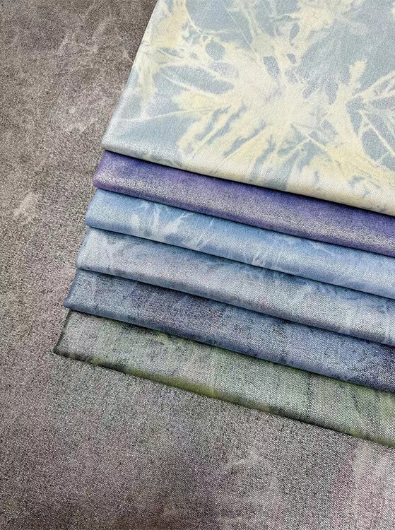 Yunfantex Print Denim Trousers Fabric Tie-dye Heavy Weight Pant Woven Jean Fabrics