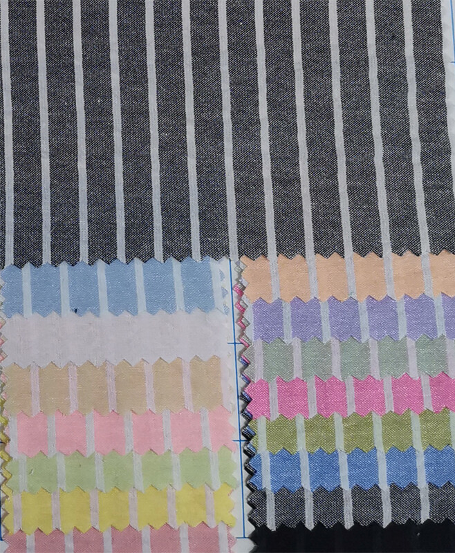 Yunfantex Cotton Twill Stripe Fabric Men Woven Breathable Fabric for Summer Shirt Skirts Suits