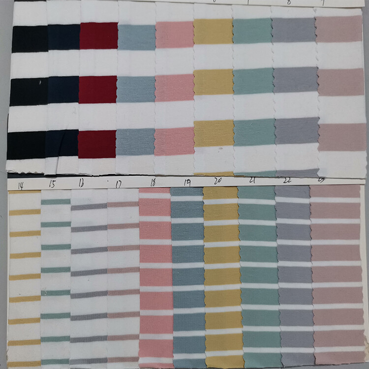 Yunfantex Wholesale High Elasticity 95%Cotton 5%Spandex Stripe Knitted Fabric For T-shirts