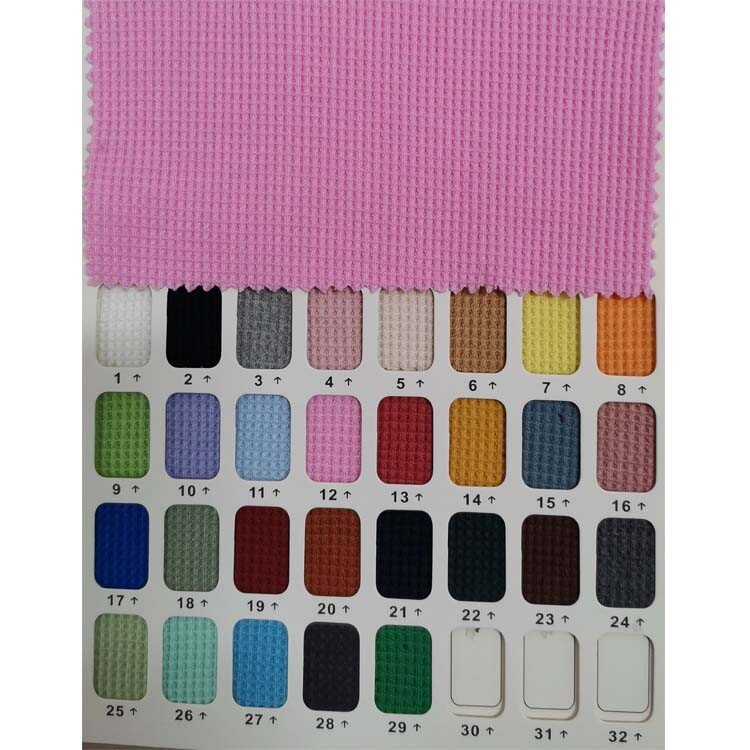 Yunfantex Popular Knitted Checks Polyester Fabric Hoodie Sweater Waffle Fabrics for Clothing