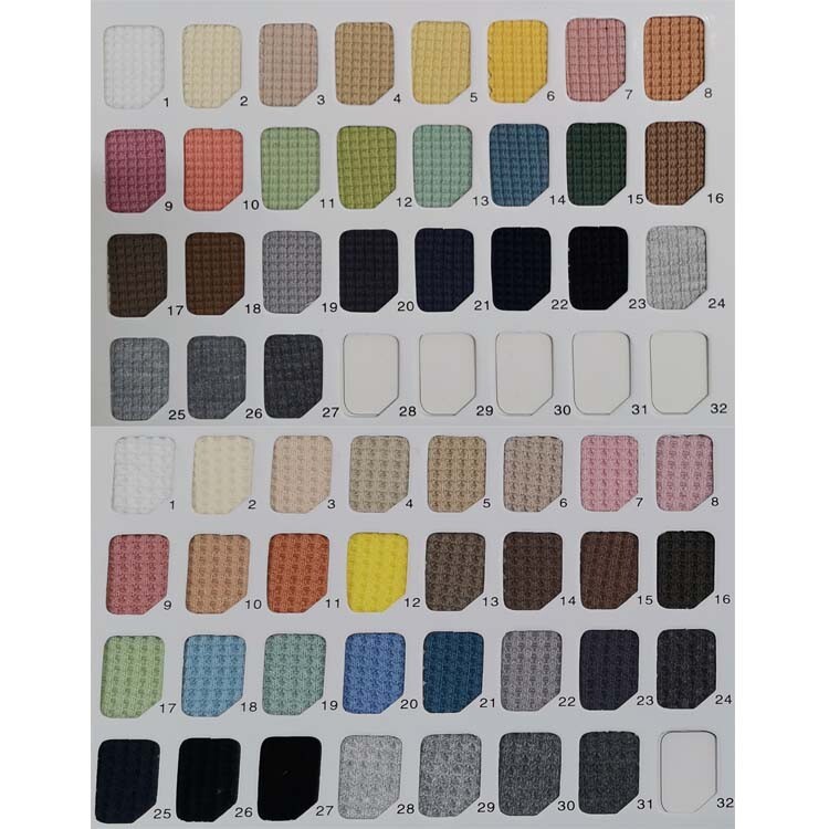 Yunfantex High Quality Solid Color Cotton Polyester Waffle Fabric for Baby Clothing Honeycomb Plain Fabric