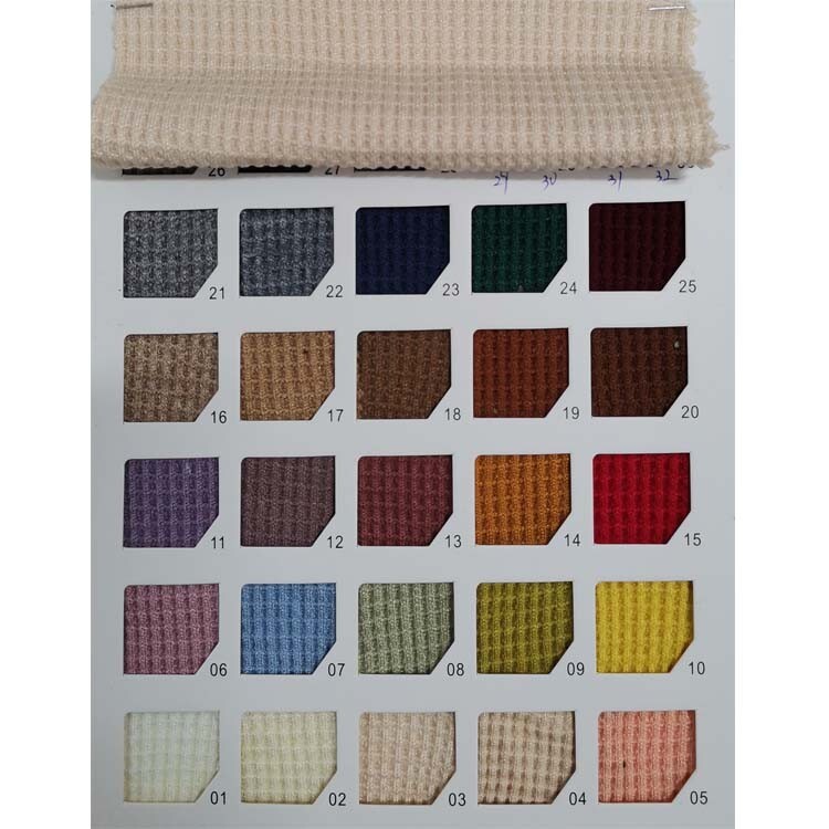 Yunfantex High Quality Solid Color Cotton Polyester Waffle Fabric for Baby Clothing Honeycomb Plain Fabric