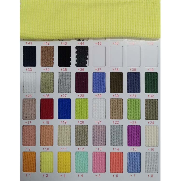 Yunfantex High Quality Solid Color Cotton Polyester Waffle Fabric for Baby Clothing Honeycomb Plain Fabric