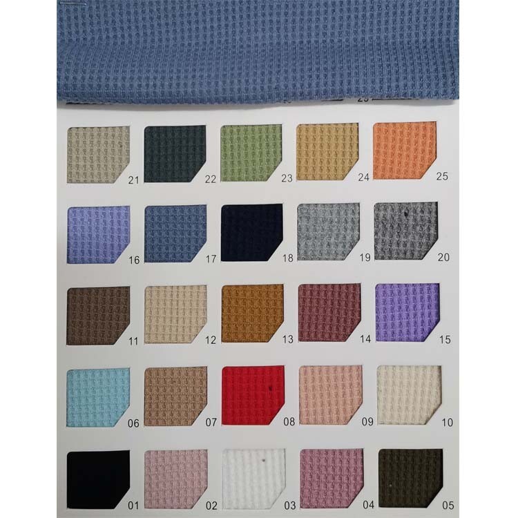Yunfantex New Style Wafer Grid TC Elastic Texture Thick Needle Knitted Waffle Fabric for Garment