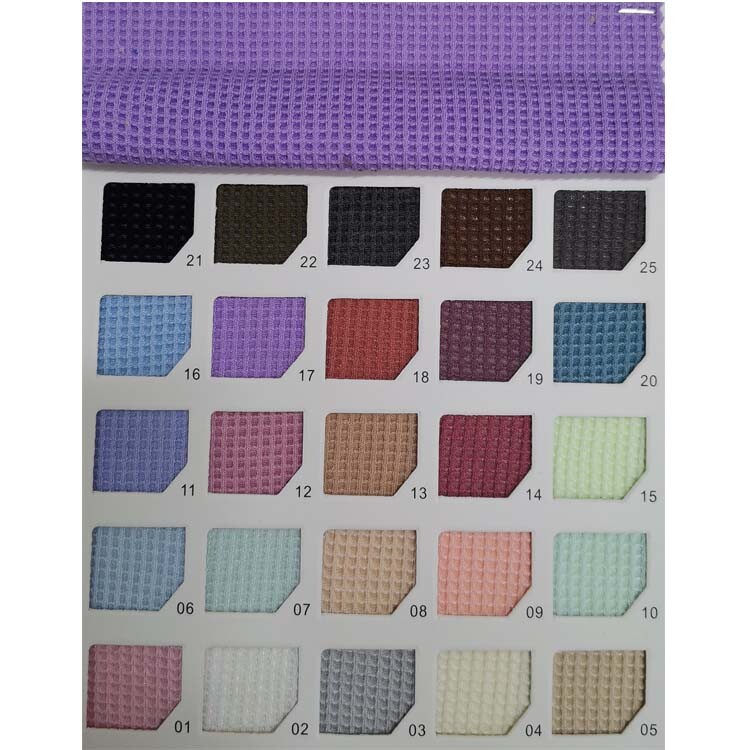 Yunfantex New Style Wafer Grid TC Elastic Texture Thick Needle Knitted Waffle Fabric for Garment