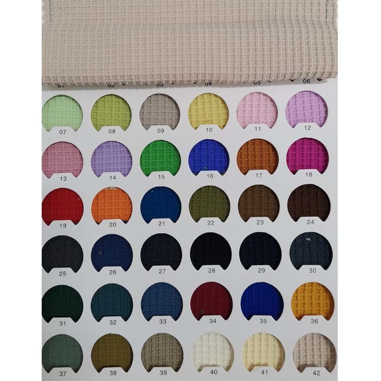 Yunfantex New Style Wafer Grid TC Elastic Texture Thick Needle Knitted Waffle Fabric for Garment