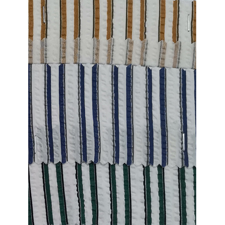 Yunfantex Cotton Stripe Woven Seersucker Check Fabric Texture Fashion Clothing for Women and Children