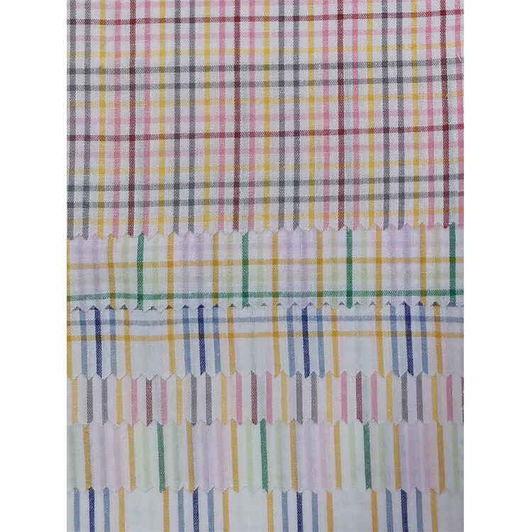 Yunfantex Stock Woven Clothing Fabric Cotton Yarn Dyed Check Fabric  Shirt Fabric 