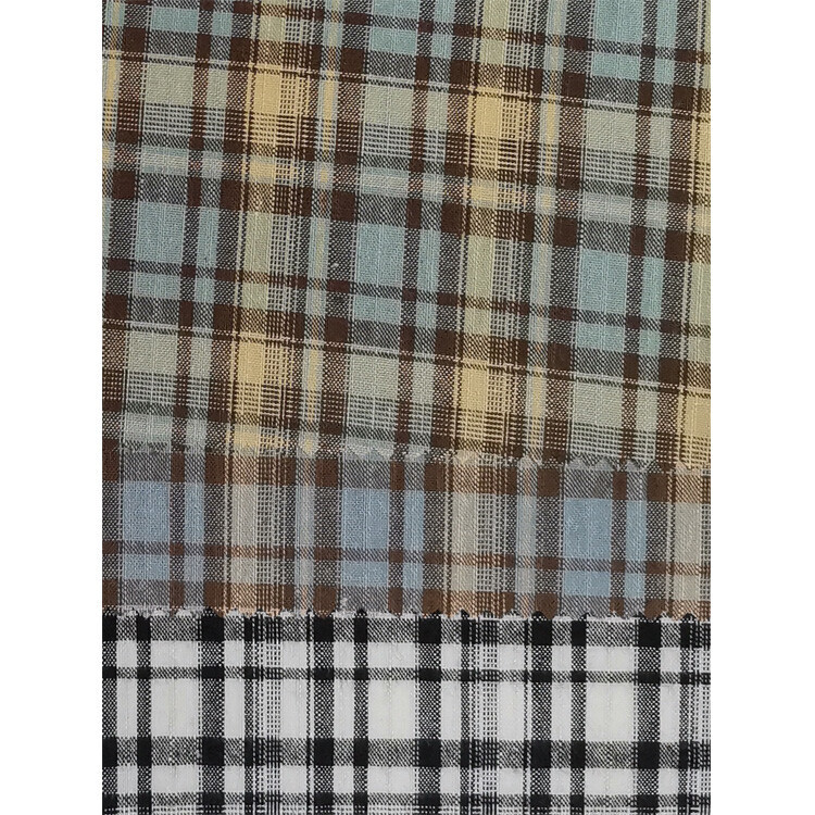 Yunfantex Hot Selling 100% Cotton Yarn Dyed Woven Check Shirt and Dress Fabric