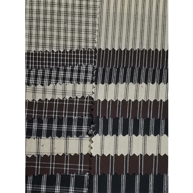 Yunfantex Wholesale Casual Dark Plaid Pattern Cotton Check Shirts For Mens