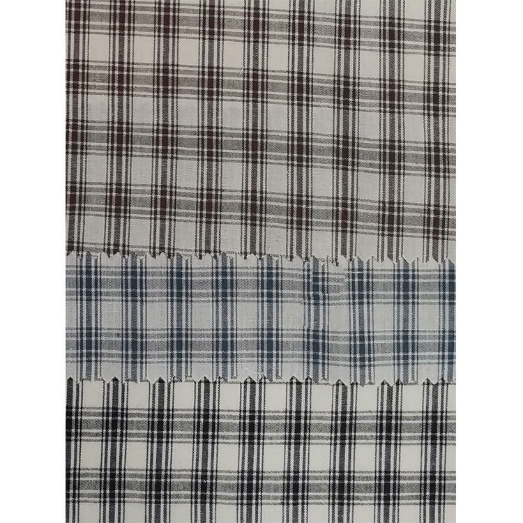 Yunfantex Wholesale Casual Dark Plaid Pattern Cotton Check Shirts For Mens