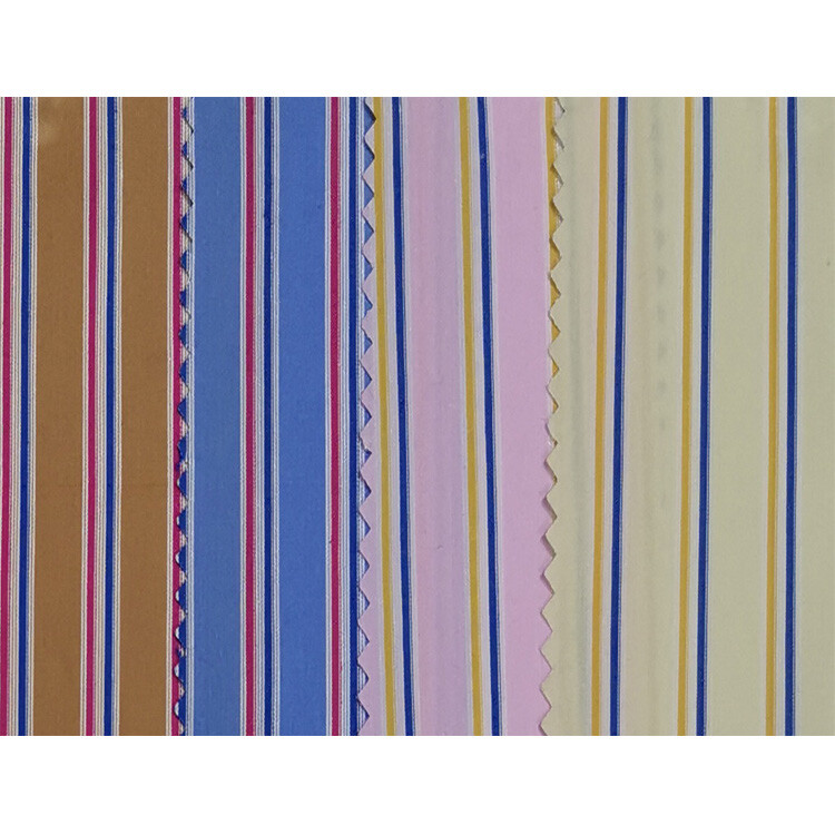 Yunfantex Polyester Cotton Stripe Poplin Fabric for Blouses Linings Skirts