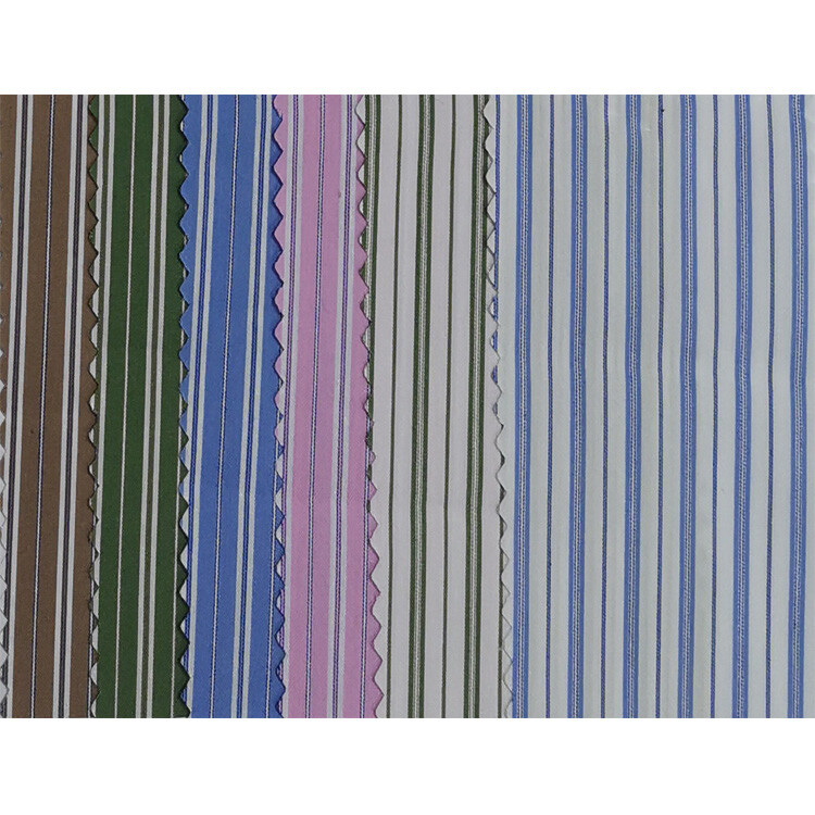 Yunfantex Polyester Cotton Stripe Poplin Fabric for Blouses Linings Skirts