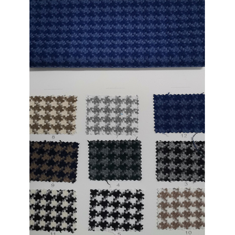 Yunfantex Check Woolen Boucle Knitted Tweed Fabrics Herringbone Fabric for Coats