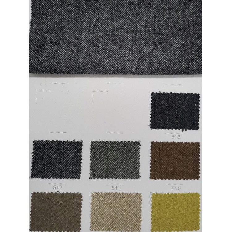 Yunfantex Check Woolen Boucle Knitted Tweed Fabrics Herringbone Fabric for Coats