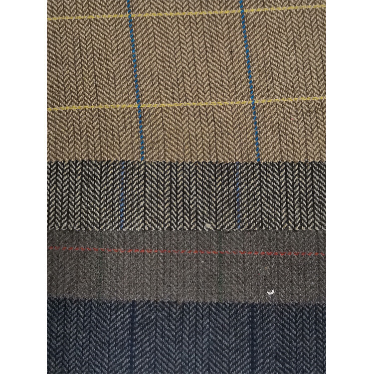 Yunfantex Check Woolen Boucle Knitted Tweed Fabrics Herringbone Fabric for Coats