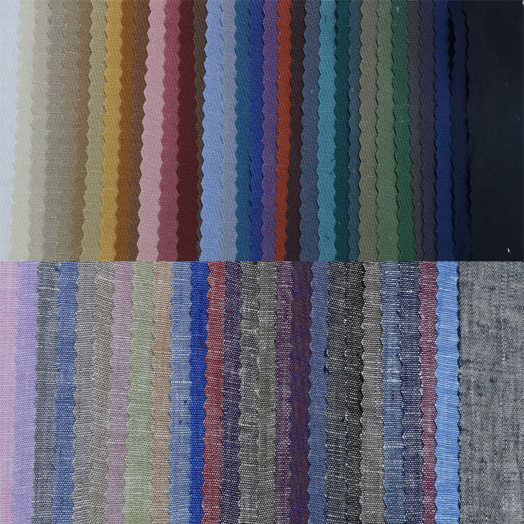 Yunfantex Linen Colorful Soft Yarn Dyed Solid Linen Shirting Fabric