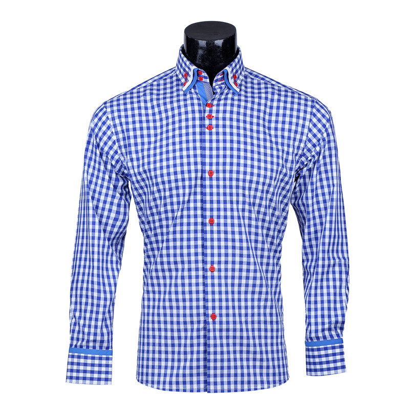 Yunfantex In Stock latest fashion design Italian style double collar men casual shirt